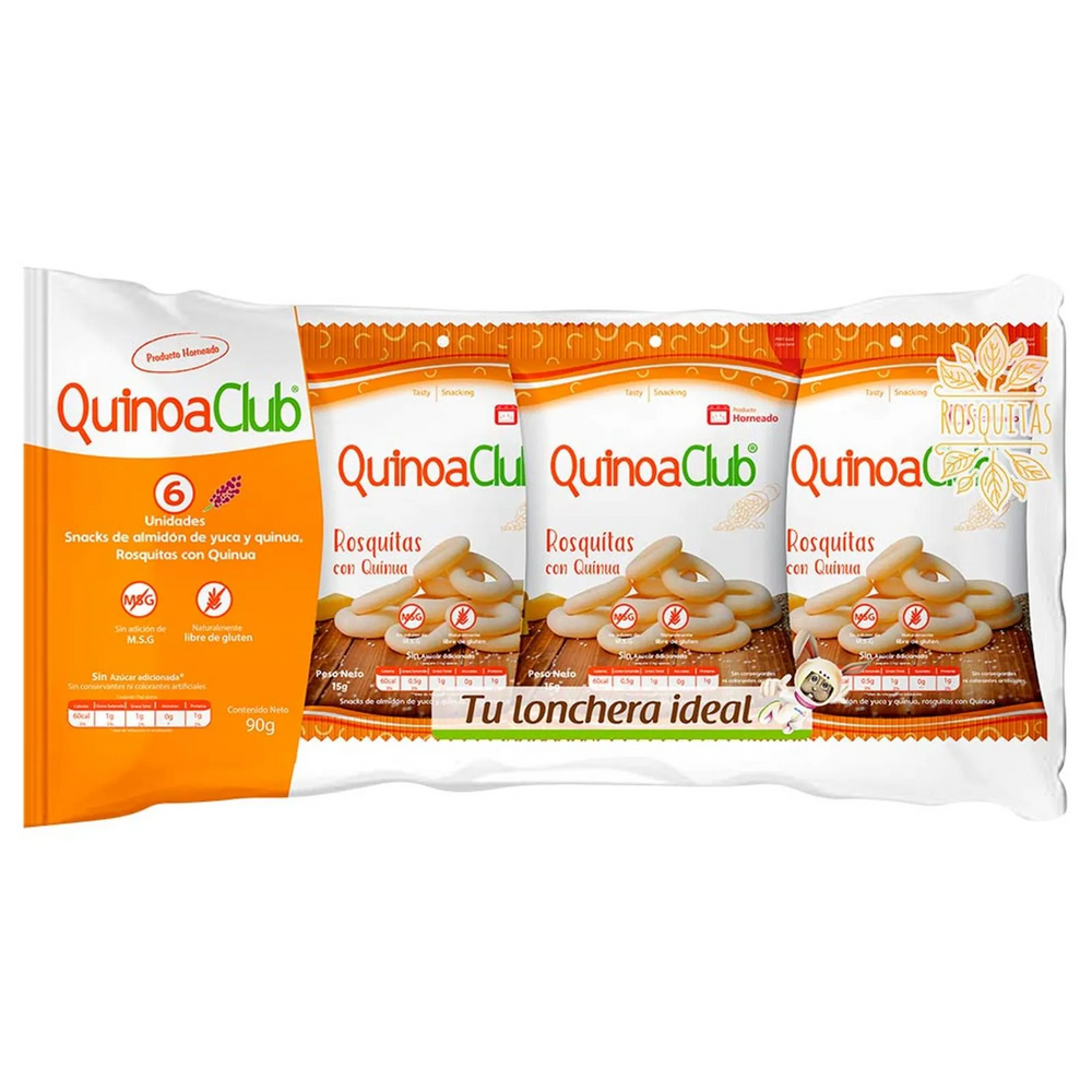 Quinoa Club Natural Rosquitas Quinoa Rings Gluten Free Healthy Snacks 6u 90g