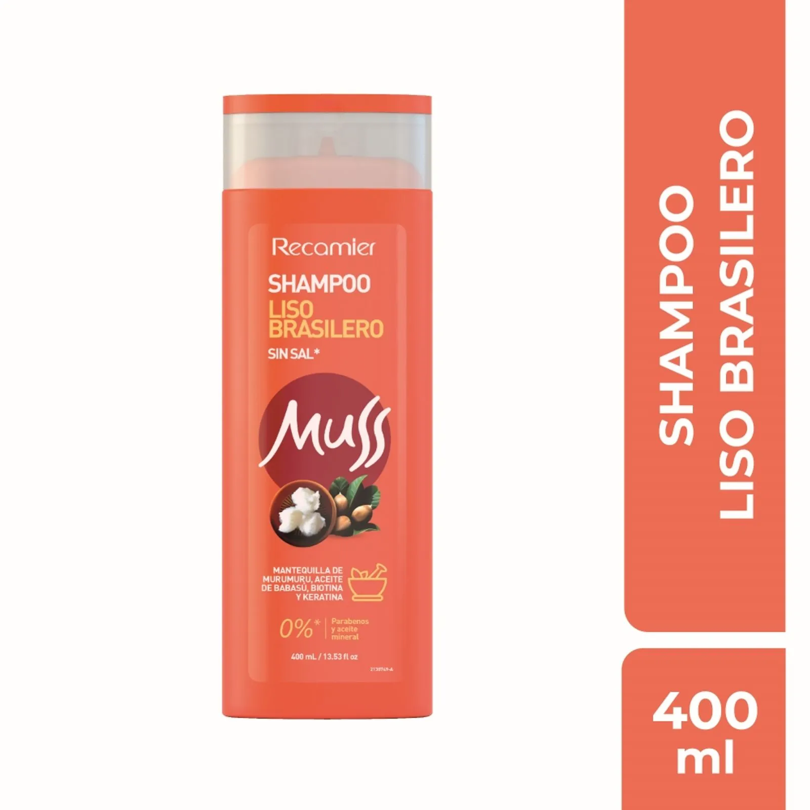 Recamier Muss Brazilian Smooth Shampoo Keratin Control Alisado Pro - 400ml