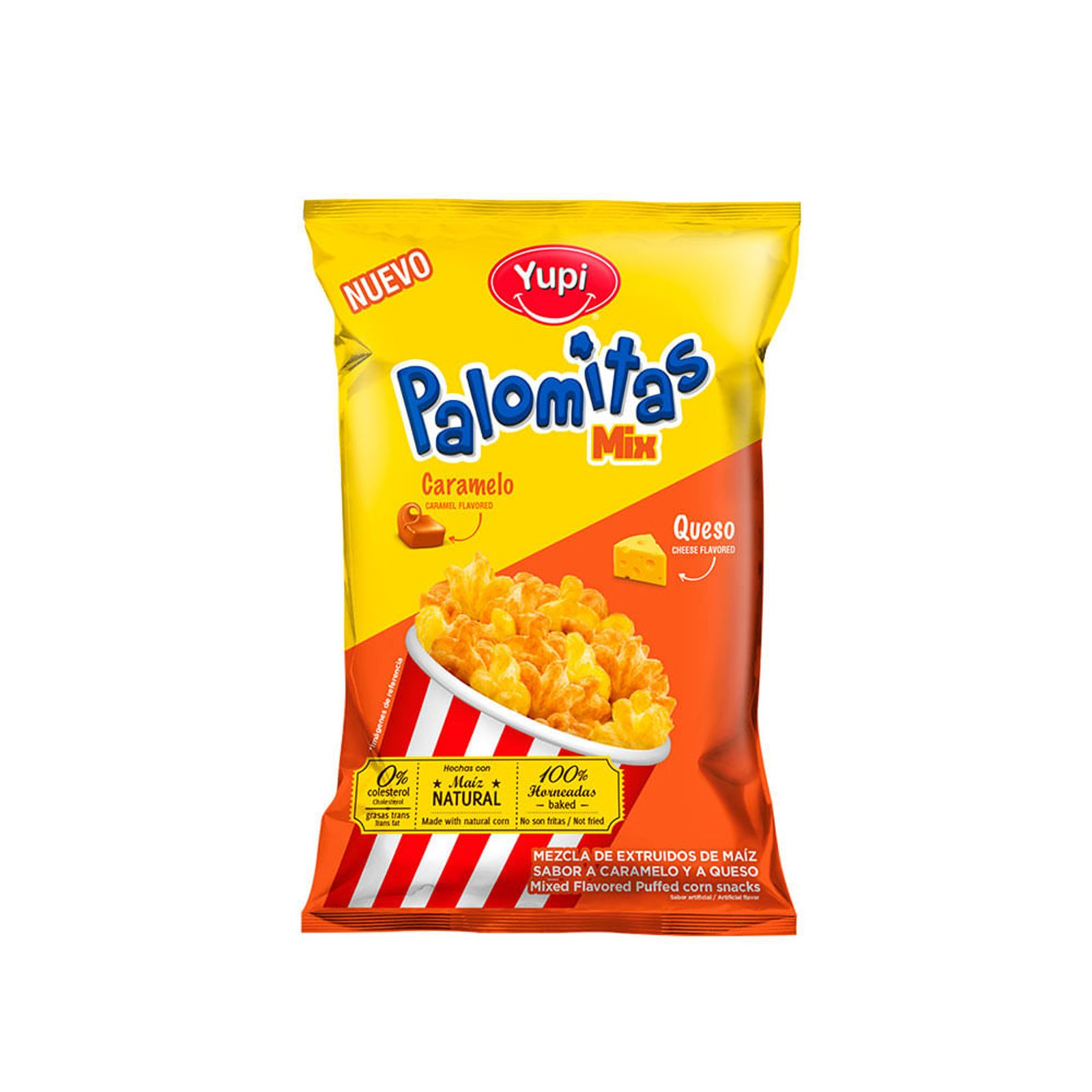 Yupi Mix Caramel Cheese Popcorn Palomitas Caramelo y Queso Savory Sweet Bag 170g