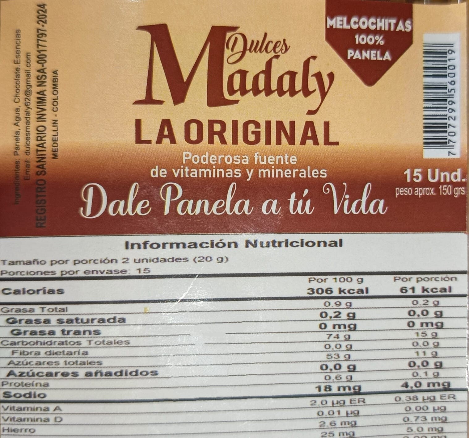Original Cane Sugar Toffee Melcocha de Panela Traditional Sweet Candy X30 Unid