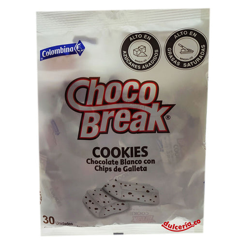 Choco Break White Chocolate Cookie Bits Colombina Candy Mix - 30-Pack