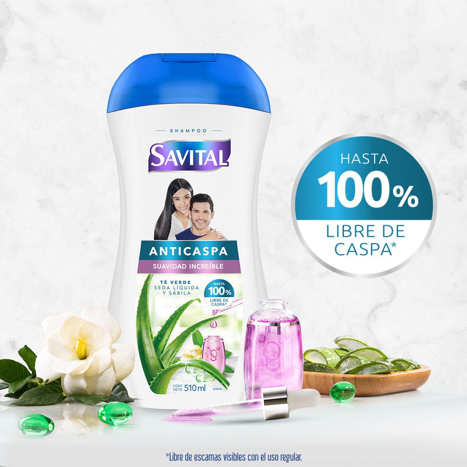 Colombian Savital anti-dandruff shampoo with tea and silk extract, 510ml