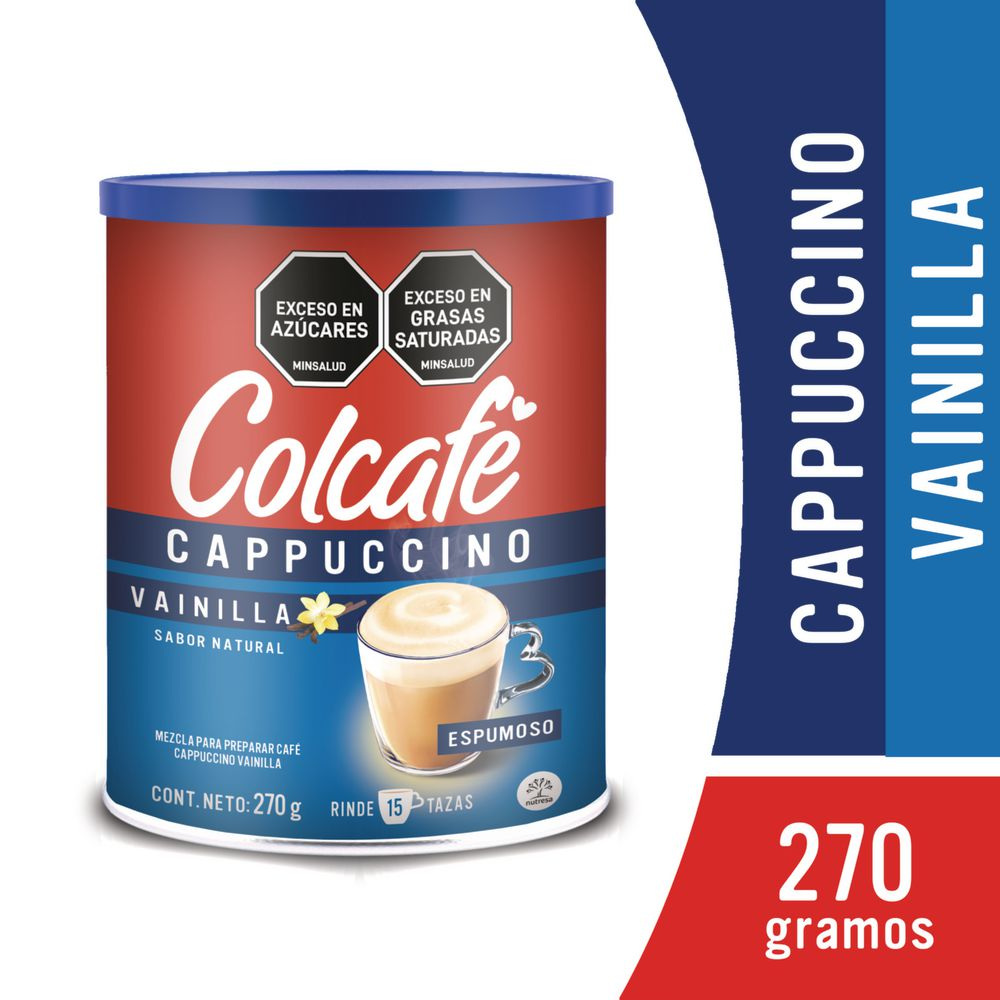 Colcafe Cappuccino Vanilla Instant Coffee Mix Foam Capuchino Vainilla Bag 270g