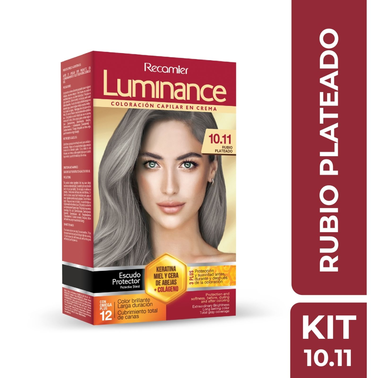 Recamier Hair Color 10.11 Silver Blonde High Lift Permanent Rubio Plata Kit