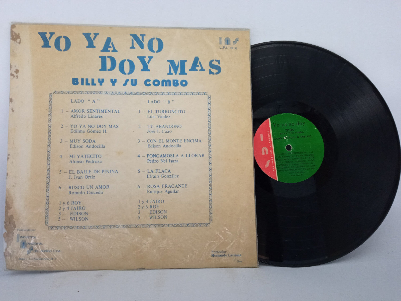 Billy Y Su Combo Yo Ya No Doy Mas INS Vinyl LP Record Rare Salsa Guaguanco
