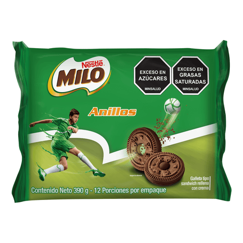 Milo Anillos Cookies Chocolate Filled Galletas Rellenas Snack - 12-Pack