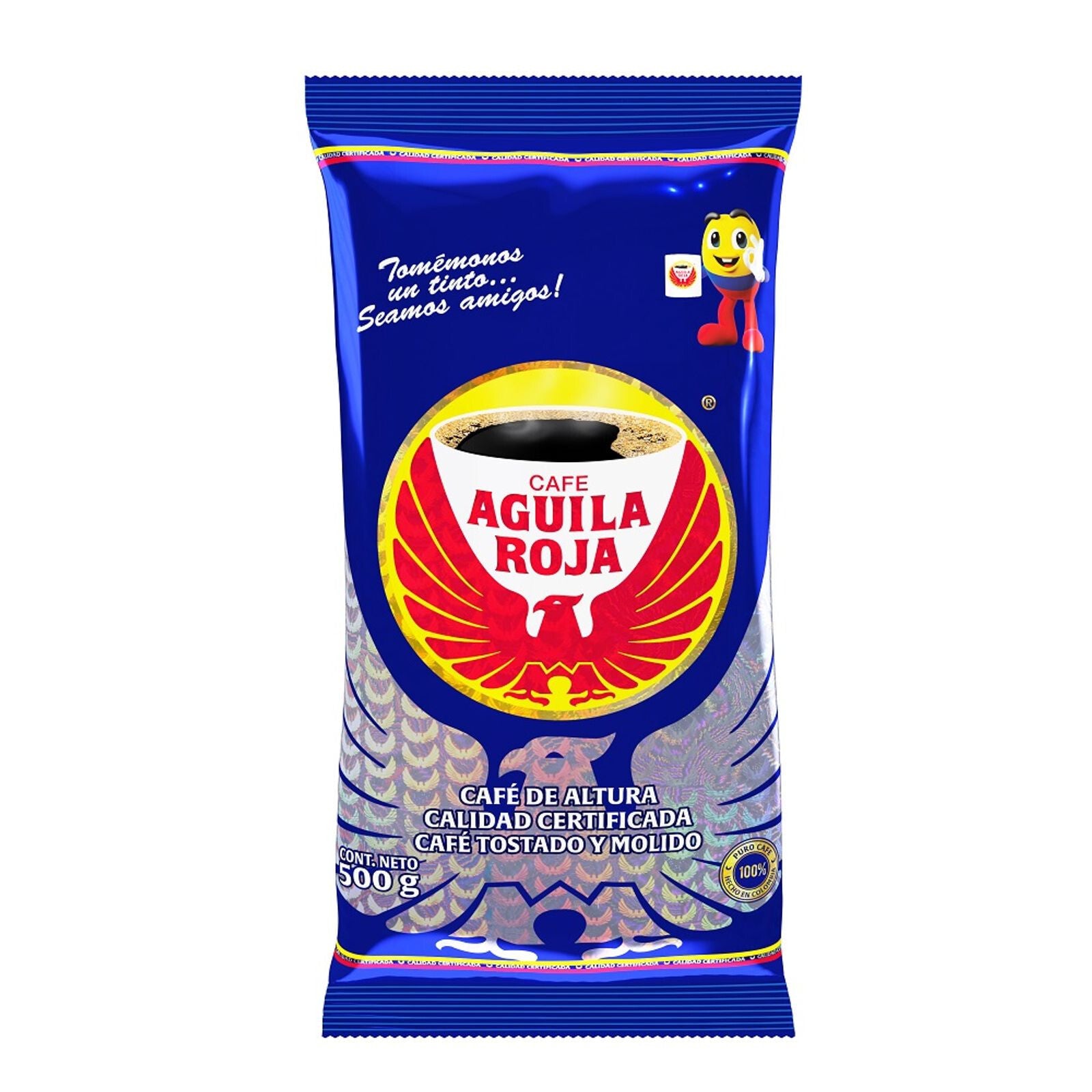 Aguila Roja Roasted Ground Coffee Cafe Molido Traditional Bag - 17.6 oz 500g