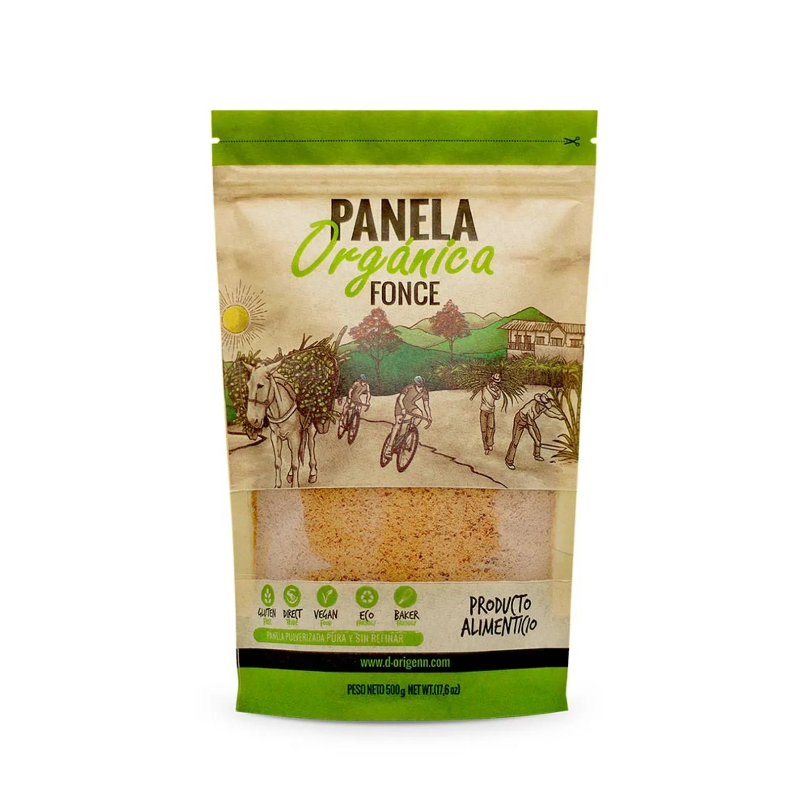 Fonce Powdered Organic Panela Azucar Organica Pulverizada Healthy Mix 500g