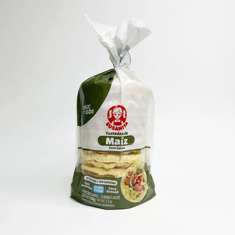 Susanita Corn Rice Toast Tostadas Arroz Maiz Gluten Free Baked Snack 100g