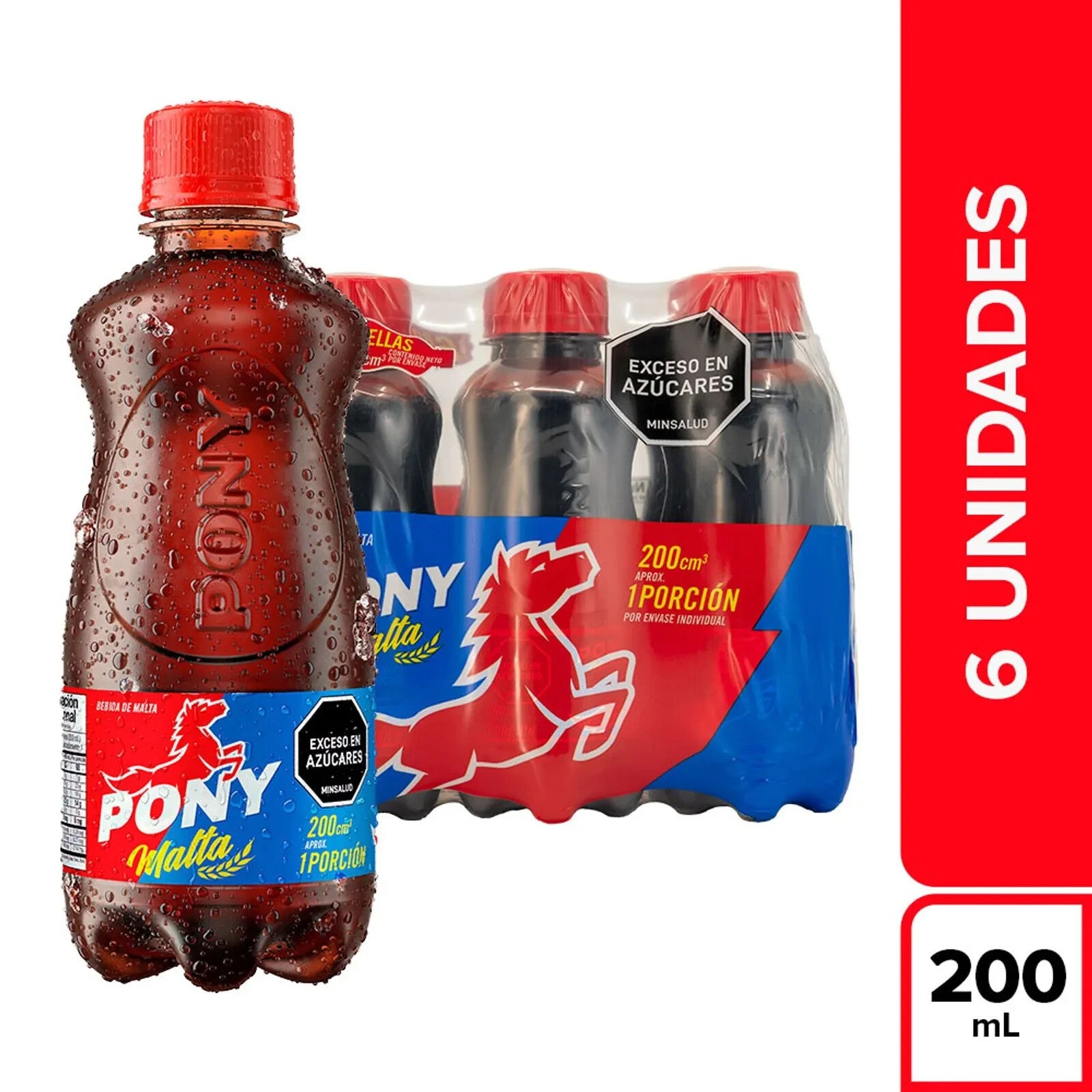 Pony Malta Beverage Non-Alcoholic Malt Drink Pet Bottles 6-Pack x 200ml