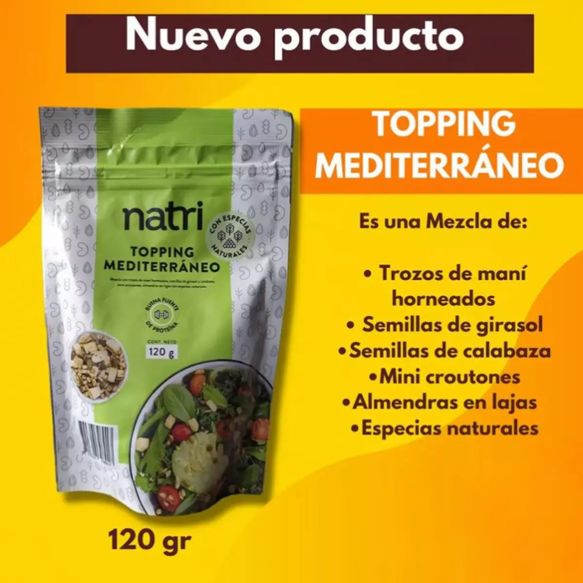 COLOMBIAN NATRI MEDITERRANEAN SALAD TOPPING 120G, TOPPING  PARA ENSALADAS