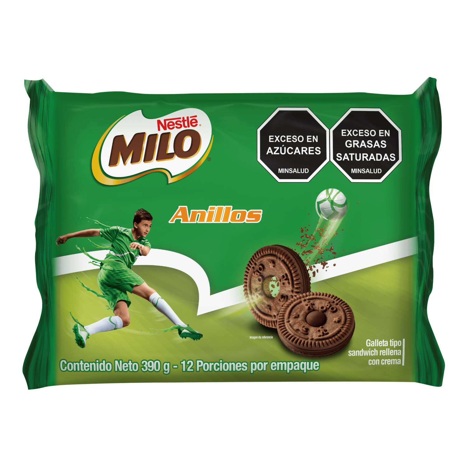 Milo Anillos Cookies Chocolate Filled Galletas Rellenas Snack - 12-Pack