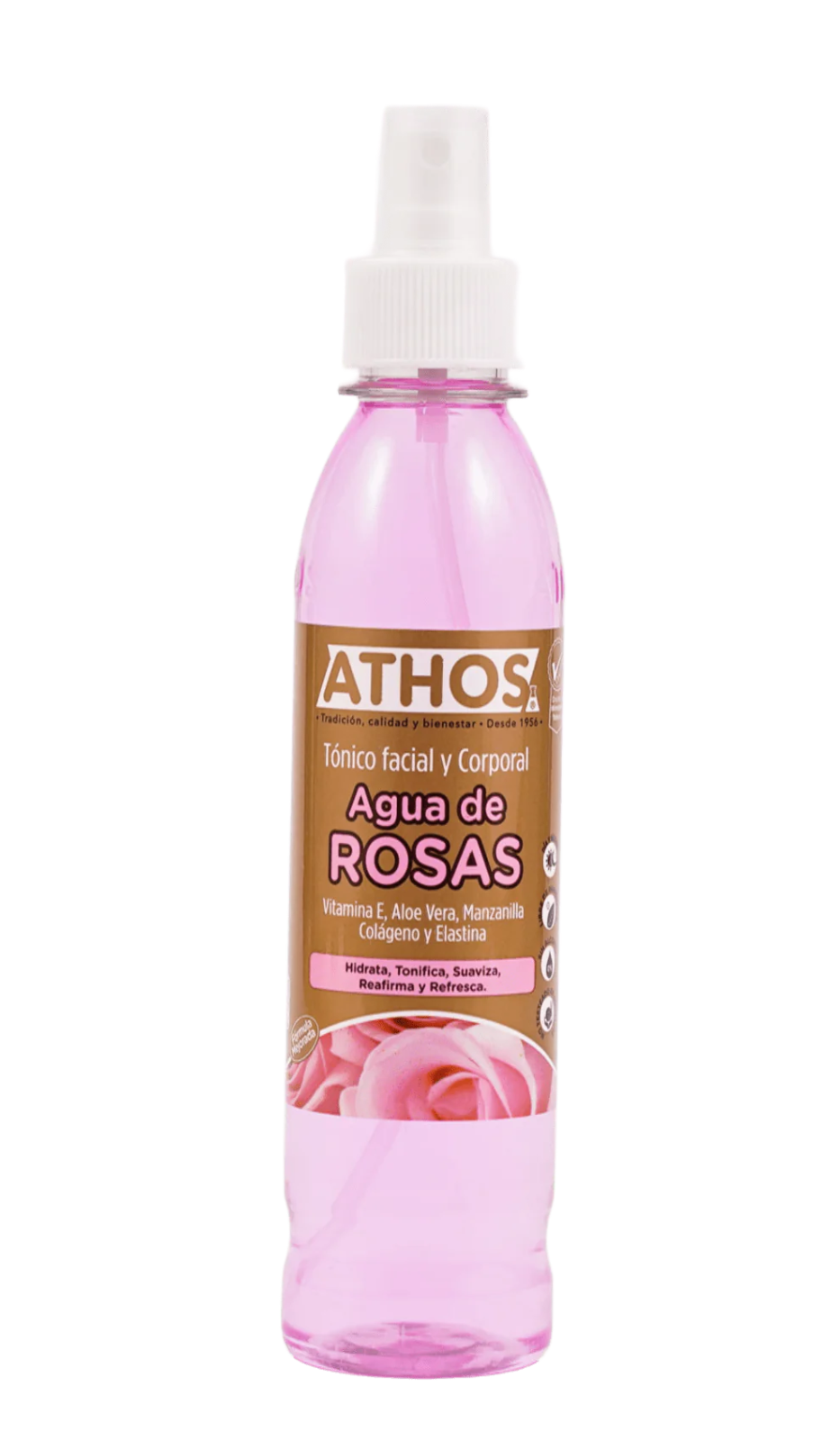 Athos Rose Water Facial and Body Tonic Refreshing Skin Care Agua Rosas - 250ml
