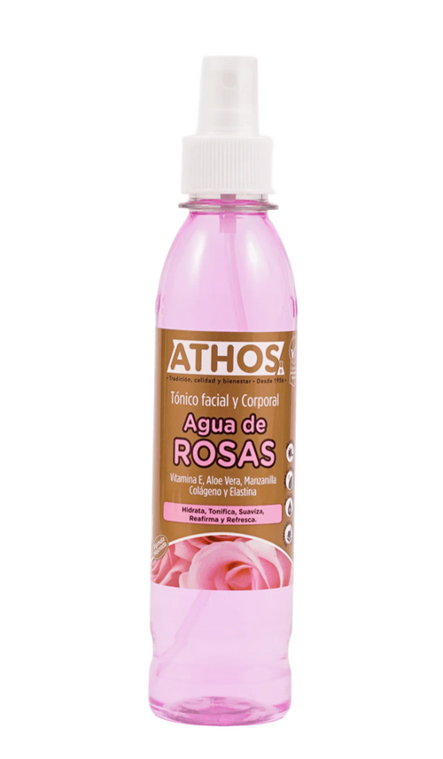 Athos Rose Water Facial and Body Tonic Refreshing Skin Care Agua Rosas - 250ml