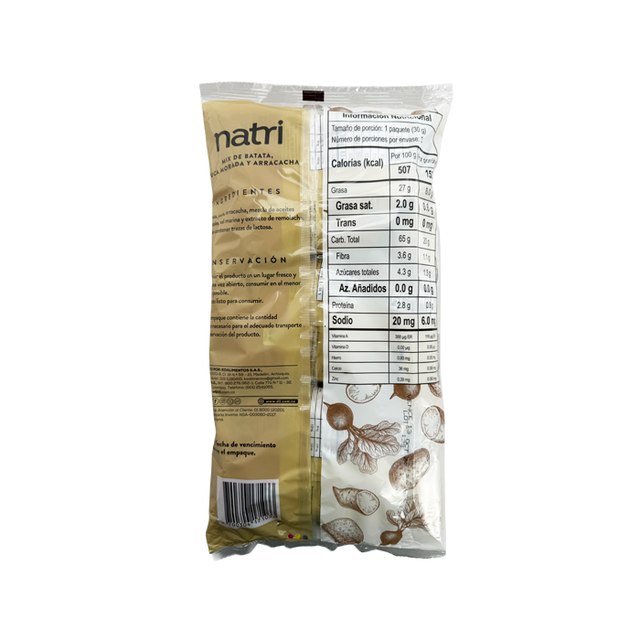COLOMBIAN NATRI  VEGETABLE CHIPS TRIPACK 90 G, CHIPS DE VEGETALES SALUDABLES