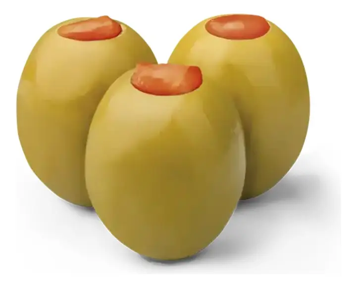 COLOMBIAN AINOA Green Olives Stuffed with Pepper Paste/Pitted 180g, ACEITUNAS