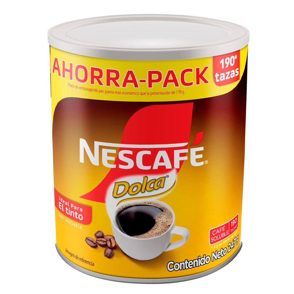 Café instantáneo Nestlé Nescafé Dolca en lata, mezcla tradicional dulce - 8.7 oz 247g