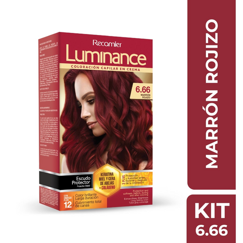 Recamier Hair Color 6.66 Marrón Rojizo Crema Permanente Kit