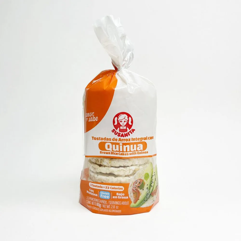 Susanita Wholegrain Rice Toast Quinoa Tostadas de Arroz Healthy Grains 80g