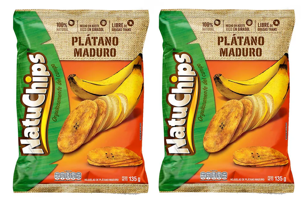 Natuchips Ripe Plantain Chips Frito Lay Maduritos Sweet Snacks - 12-Pack (456g)