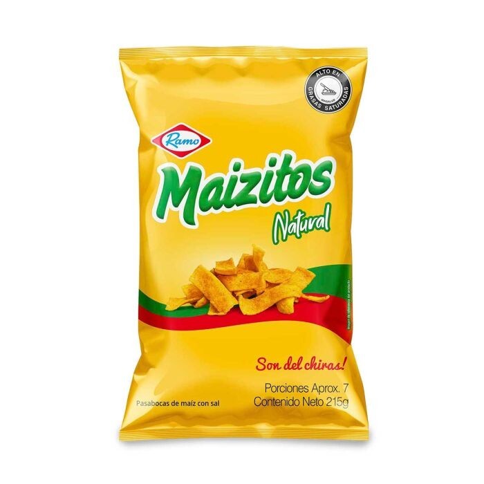 Ramo Maizitos Natural Flavor Corn Chips Crunchy Maize Snacks 2-Pack - 215g
