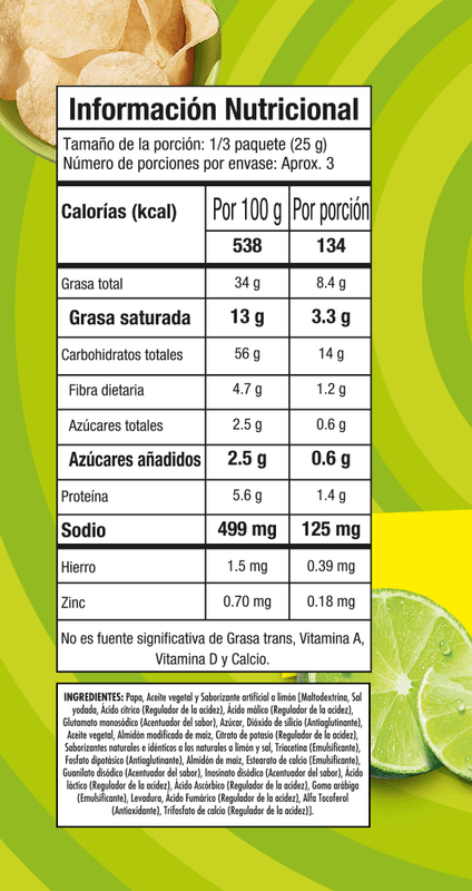 Frito Lay Margarita Potato Chips Lemon Flavor Crunchy Limon Snacks Bag - 105g