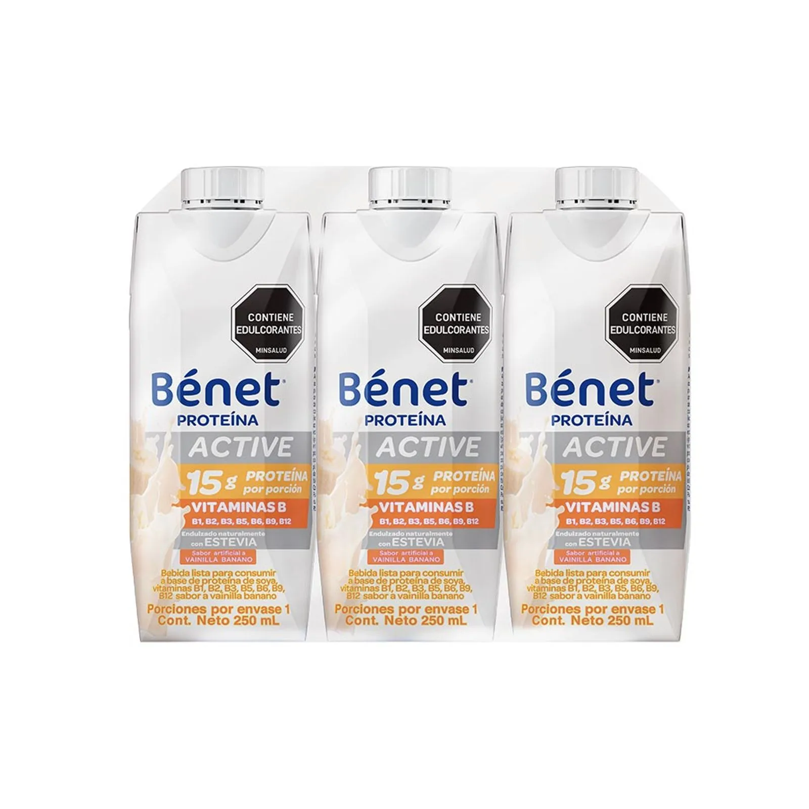 Benet Soy Protein Liquid Drink Vanilla Banana Nutritional 3-Pack - 750ml