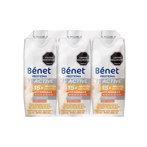 Benet Soy Protein Liquid Drink Vanilla Banana Nutritional 3-Pack - 750ml