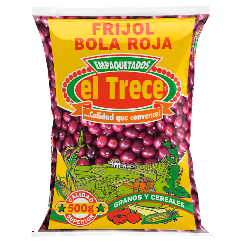 El Trece Frijol Bola Roja Beans Red Grains Traditional Household Pack 1.1lb 500g