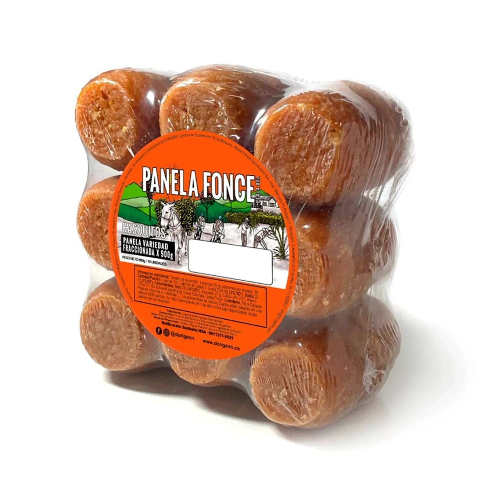 Panela Fonce Shells Traditional Raw Unrefined Sugar Cane Blocks 18-Units 900g