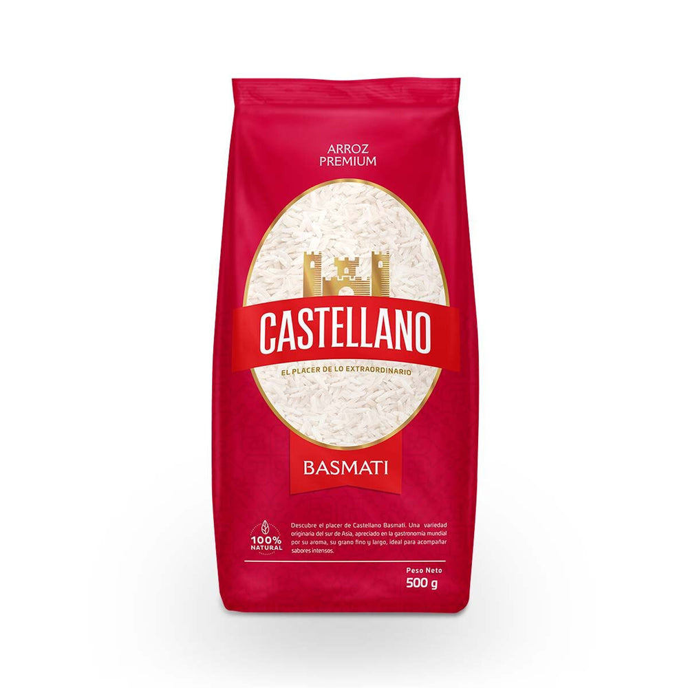 Arroz Basmati Castellano Grano Largo Aromático Gourmet Pack 500g