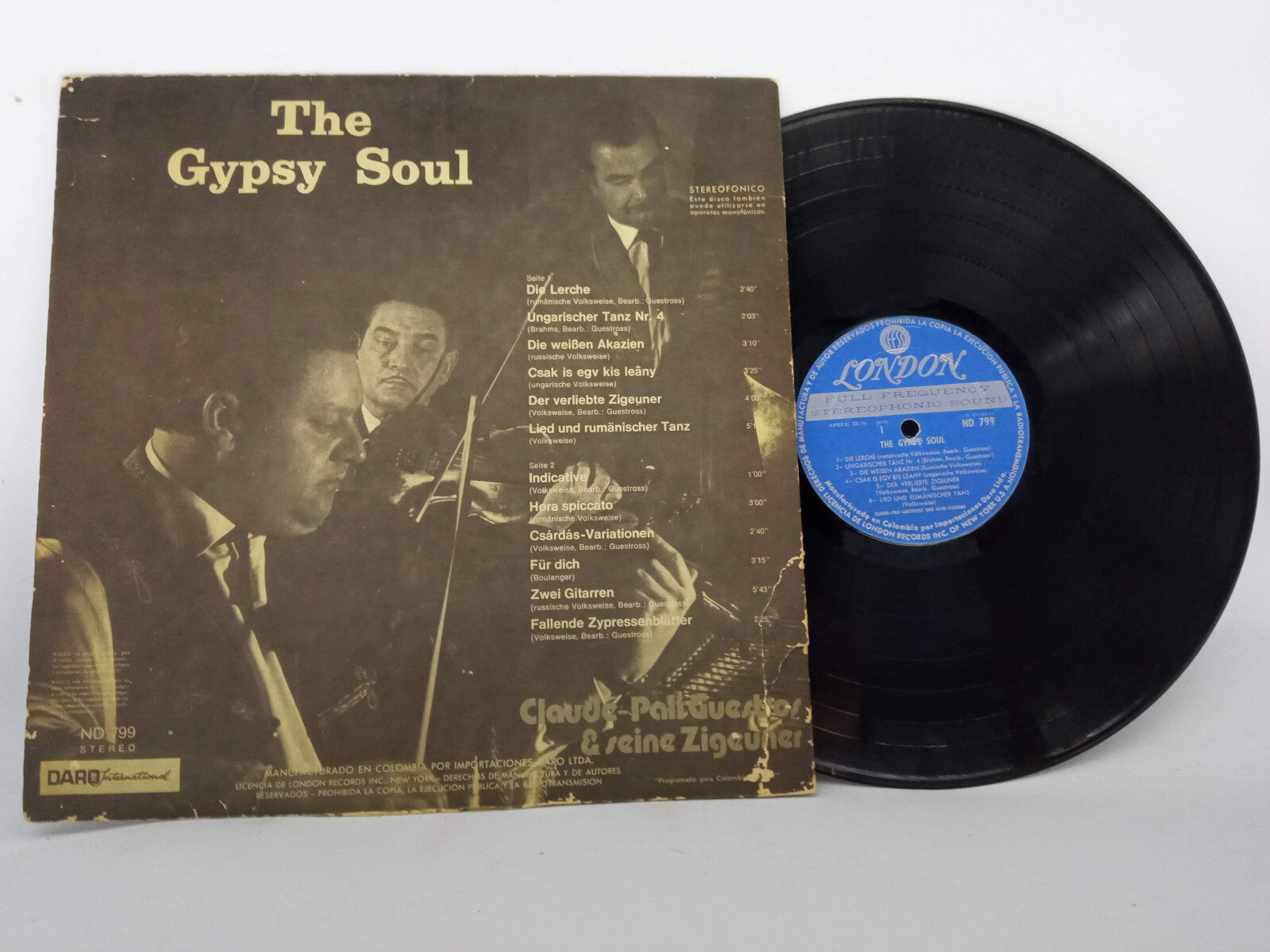 Claude-Pali Guestross The Gypsy Soul Daro International Vinyl LP Record Rare