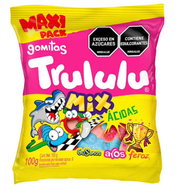 Trululu Mix Sour Gummies Gomitas Acidas Assorted Fruit Soft Candy - 100g