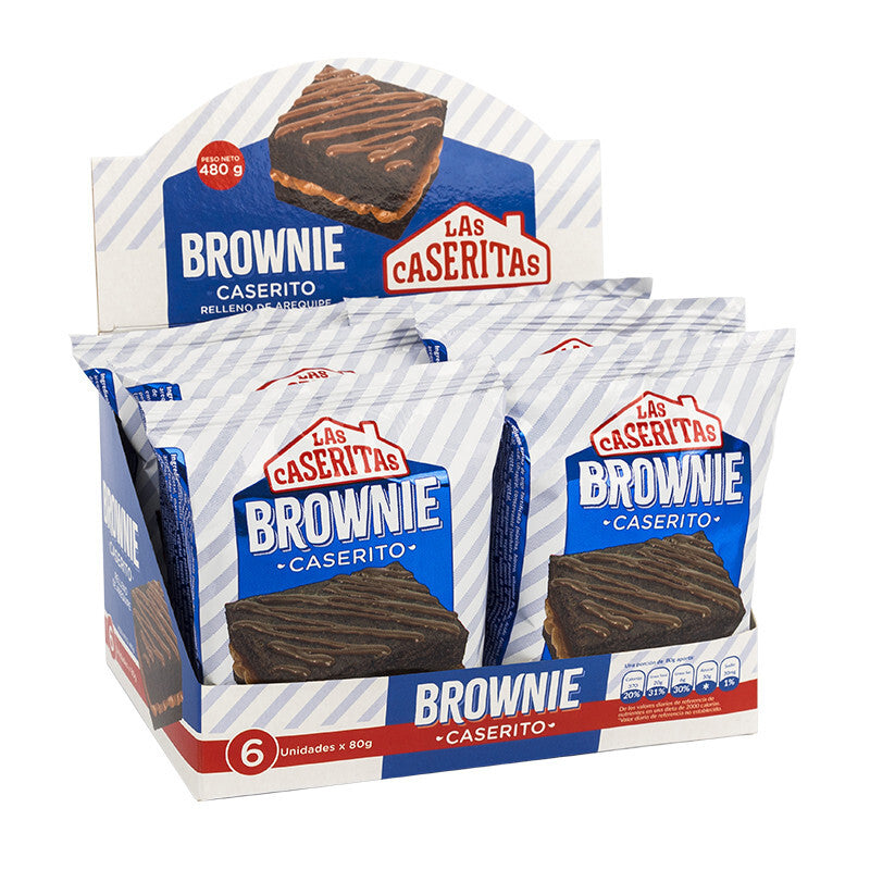 Caseritas Milk Caramel Brownie Dessert Postre con Dulce de Leche 6-Units