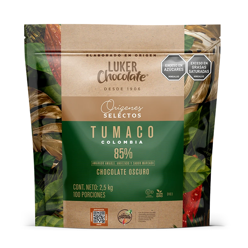 Luker 85% Dark Chocolate Cobertura Chocolate Oscuro Premium Bulk Blocks - 2.5kg