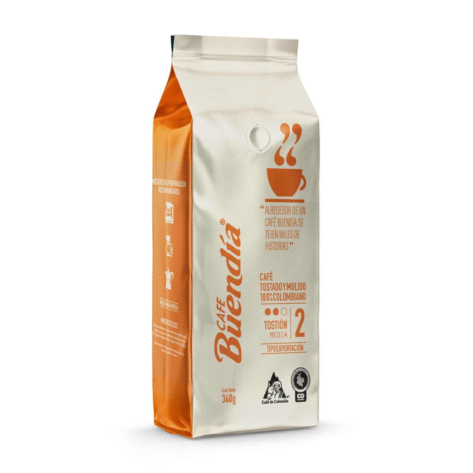 Cafe Buendia Aguardiente Amarillo Flavor Instant Coffee Soluble Blend Bag 85g