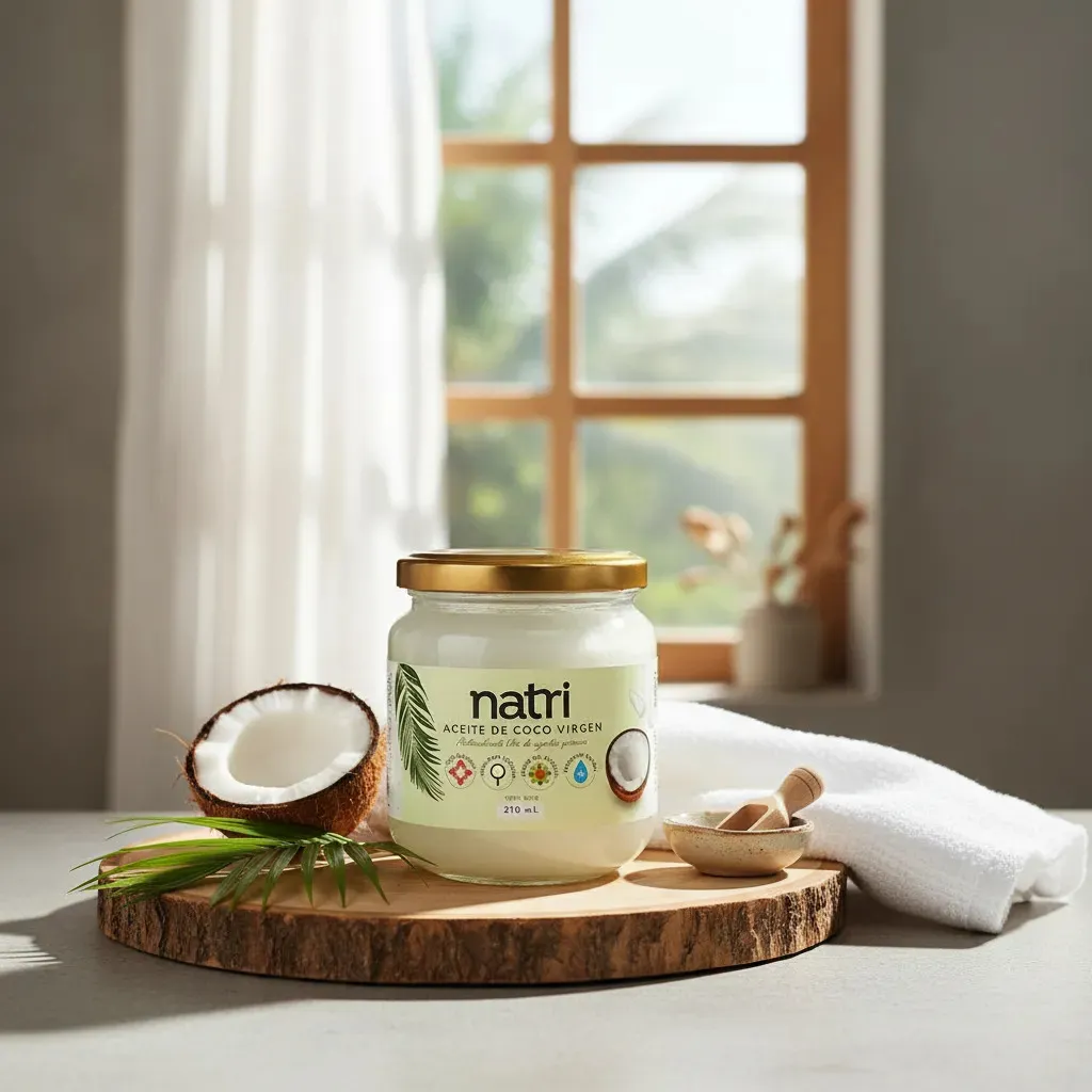 COLOMBIAN NATRI VIRGIN COCONUT OIL 210 ML FOR COOKING, ACEITE DE COCO VIRGEN
