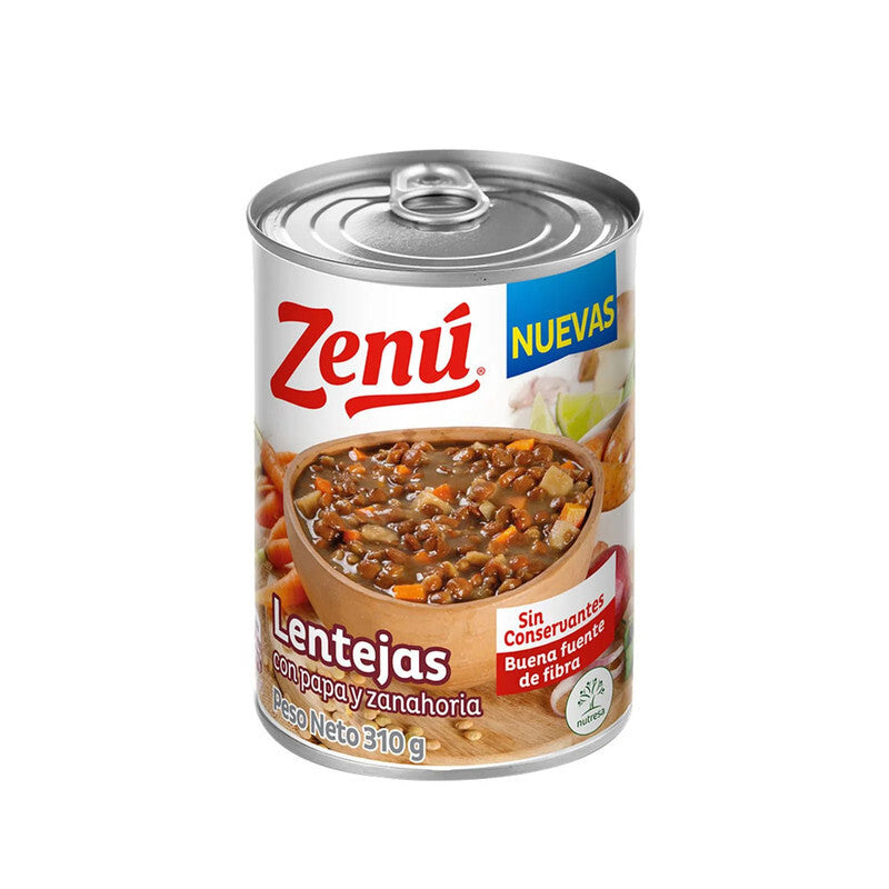 Zenu Lentils Veggies Potatoes Carrots Tin Lentejas Preparadas - 11 oz (310g)