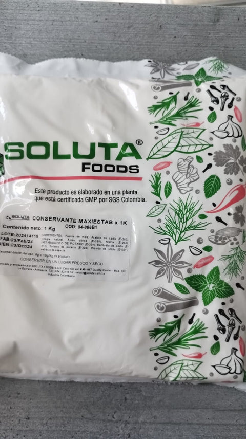 Colombia Maxiestab food preservative 1kg 2.2lb Conservante SOLUTA