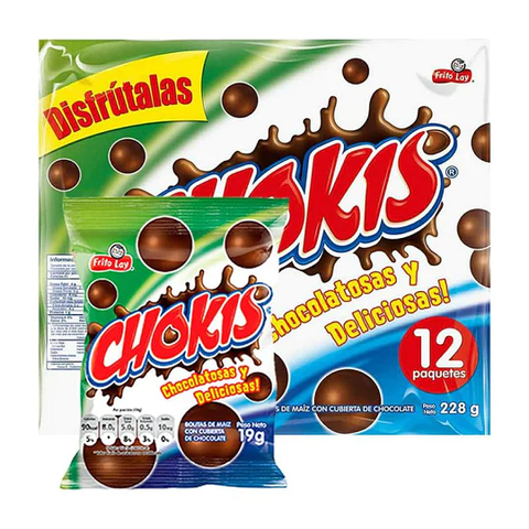 Chokis Frito Lay Chocolate Covered Corn Balls Bolitas de Maiz - 12-Pack
