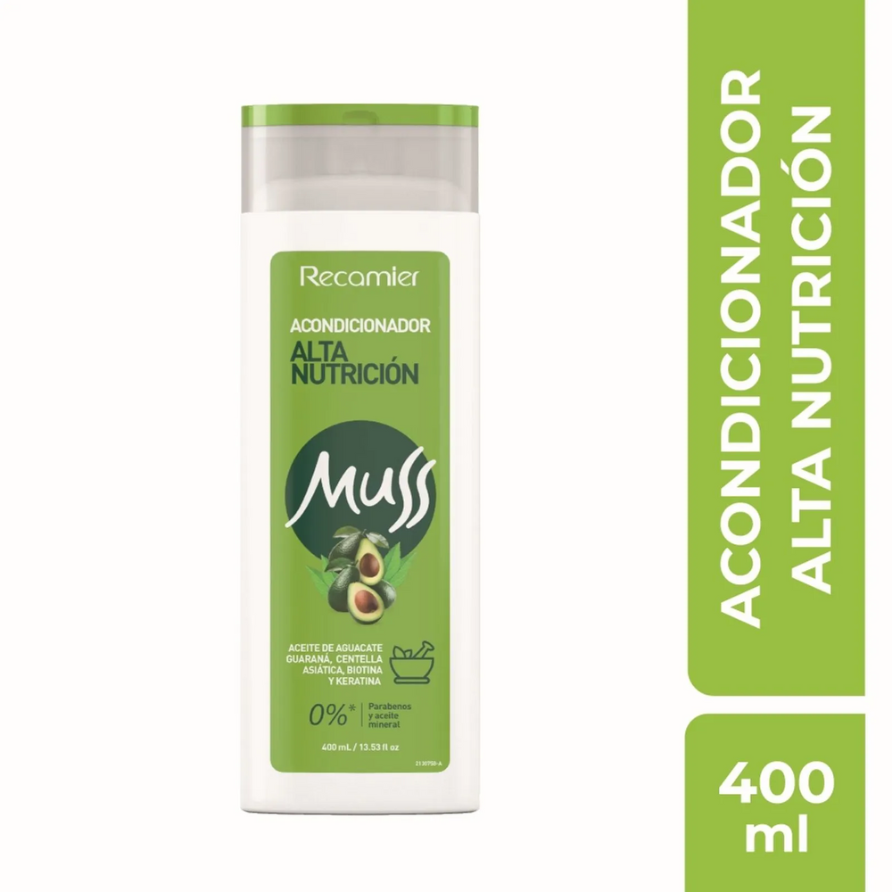 Acondicionador de Alta Nutrición Recamier Muss Fórmula con Aceite de Argán y Miel - 400ml