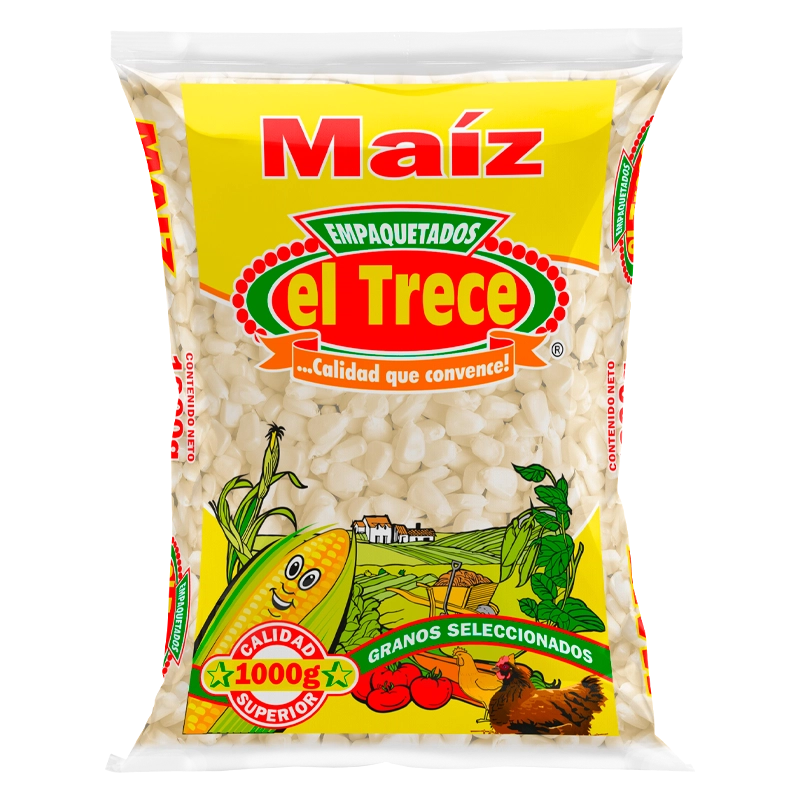 El Trece Maiz Blanco White Corn Whole Grains Household Essential - 1 Kg