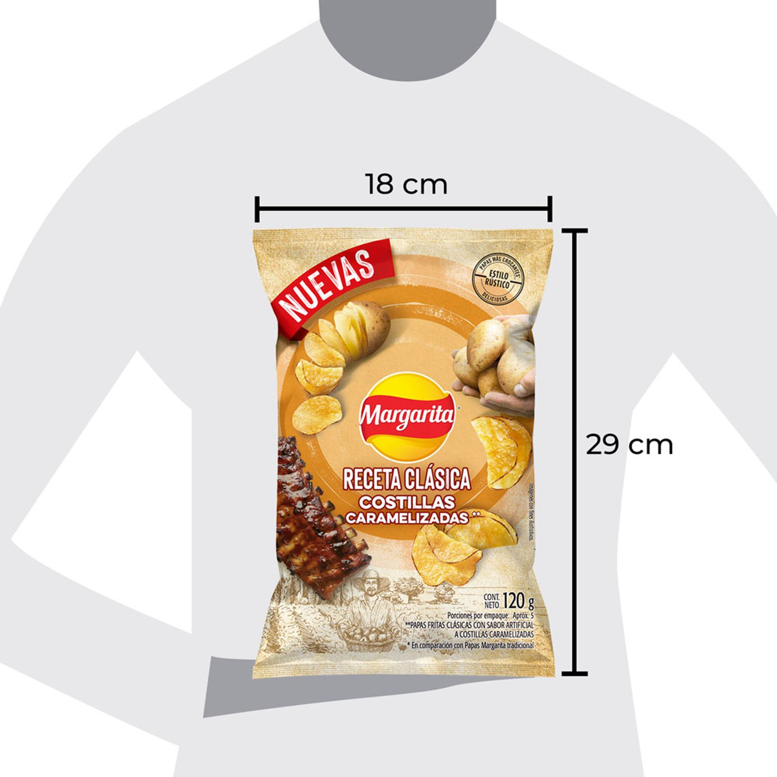 Frito Lay Margarita  Potatoes Classic Recipe for Ribs Caramel x120g.  Costillas