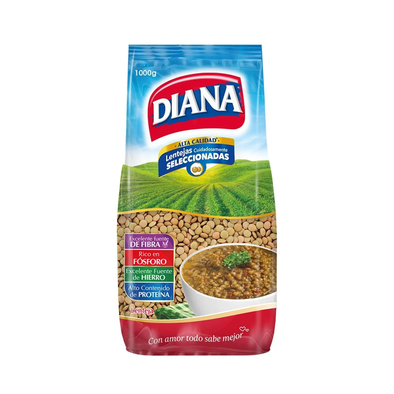 Diana Selected Lentils Lentejas Seleccionadas High Quality Dry Pulses 1000g