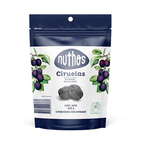 Nuthos Premium Seedless Plums Ciruelas sin Semillas Dried Fruit Snack - 200g