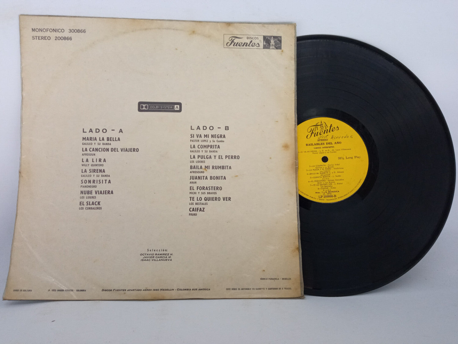 Various Bailables Del Ano Discos Fuentes Vinyl LP Record Classic Cumbia Salsa