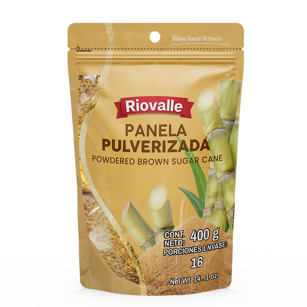 Riovalle Natural Pulverized Panela Sugar Cane Powder Traditional Sweet - 400g