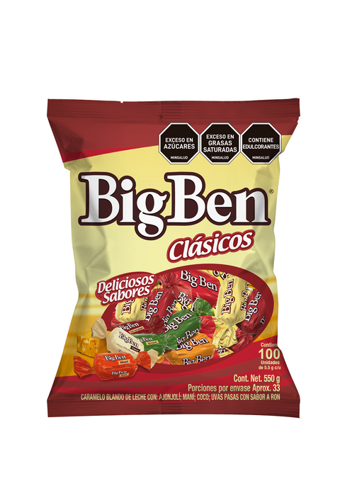 Big Ben Classic Assorted Flavors Candy Caramelos Tradicionales 50u - 275g