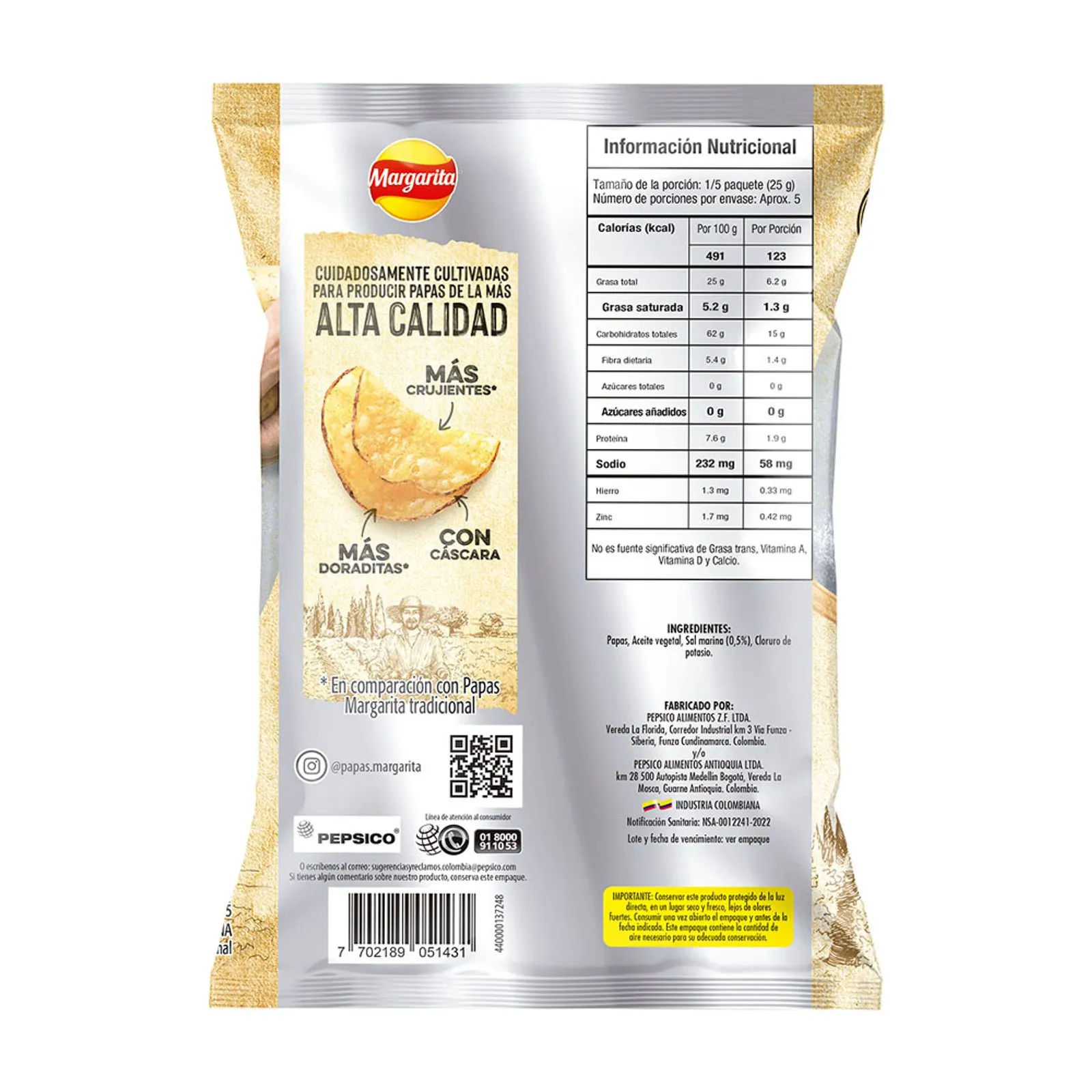 Frito Lay Margarita Potato Chips Classic Recipe Sea Flavor Grains Snack - 120g