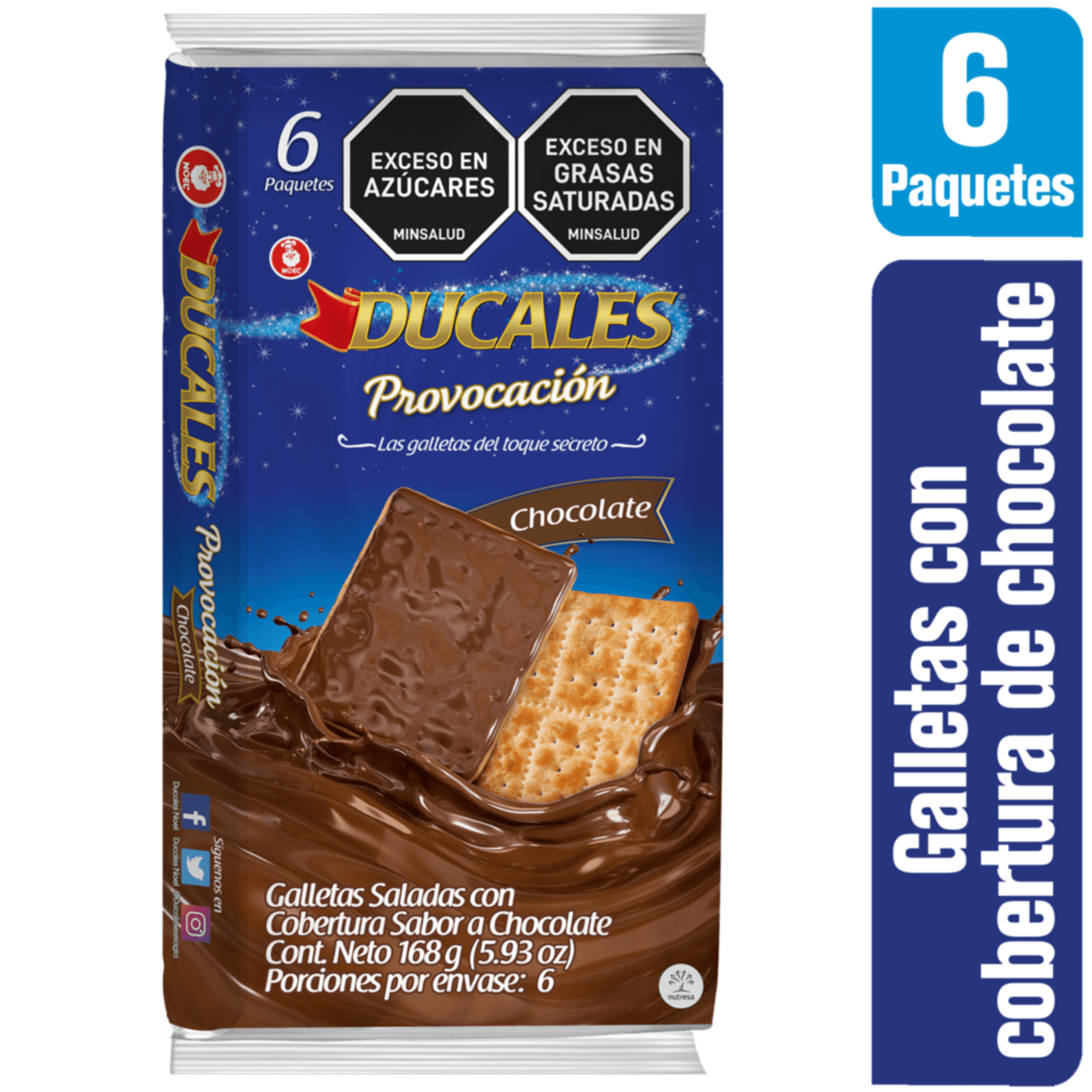 Ducales Provocation Chocolate Covered Cookies Galletas Tentacion 6-Units 168g